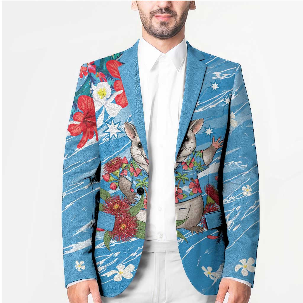 Australian Possum Eucalyptus Blossom Blazer Christmas Vibe - Aussie Hoodie