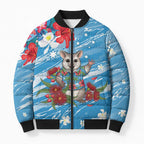 Australian Possum Eucalyptus Blossom Bomber Puffer Jacket Christmas Vibe - Aussie Hoodie