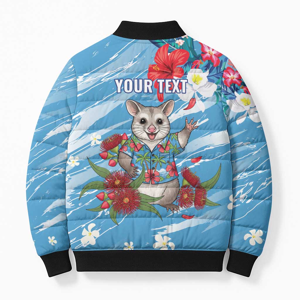 Australian Possum Eucalyptus Blossom Bomber Puffer Jacket Christmas Vibe - Aussie Hoodie