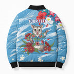 Australian Possum Eucalyptus Blossom Bomber Puffer Jacket Christmas Vibe - Aussie Hoodie