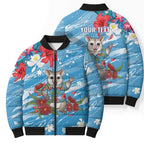 Australian Possum Eucalyptus Blossom Bomber Puffer Jacket Christmas Vibe - Aussie Hoodie