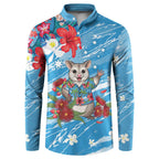 Australian Possum Eucalyptus Blossom Button Sweatshirt Christmas Vibe - Aussie Hoodie