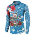 Australian Possum Eucalyptus Blossom Button Sweatshirt Christmas Vibe - Aussie Hoodie