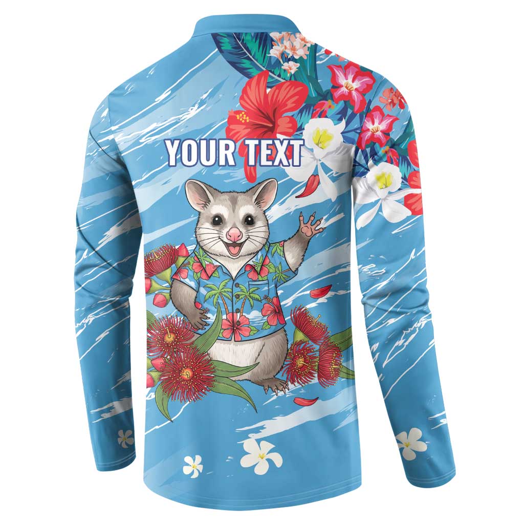 Australian Possum Eucalyptus Blossom Button Sweatshirt Christmas Vibe - Aussie Hoodie