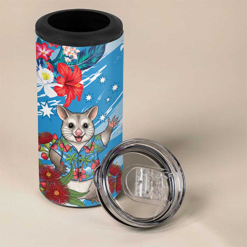 Australian Possum Eucalyptus Blossom 4 in 1 Can Cooler Tumbler Christmas Vibe - Aussie Hoodie