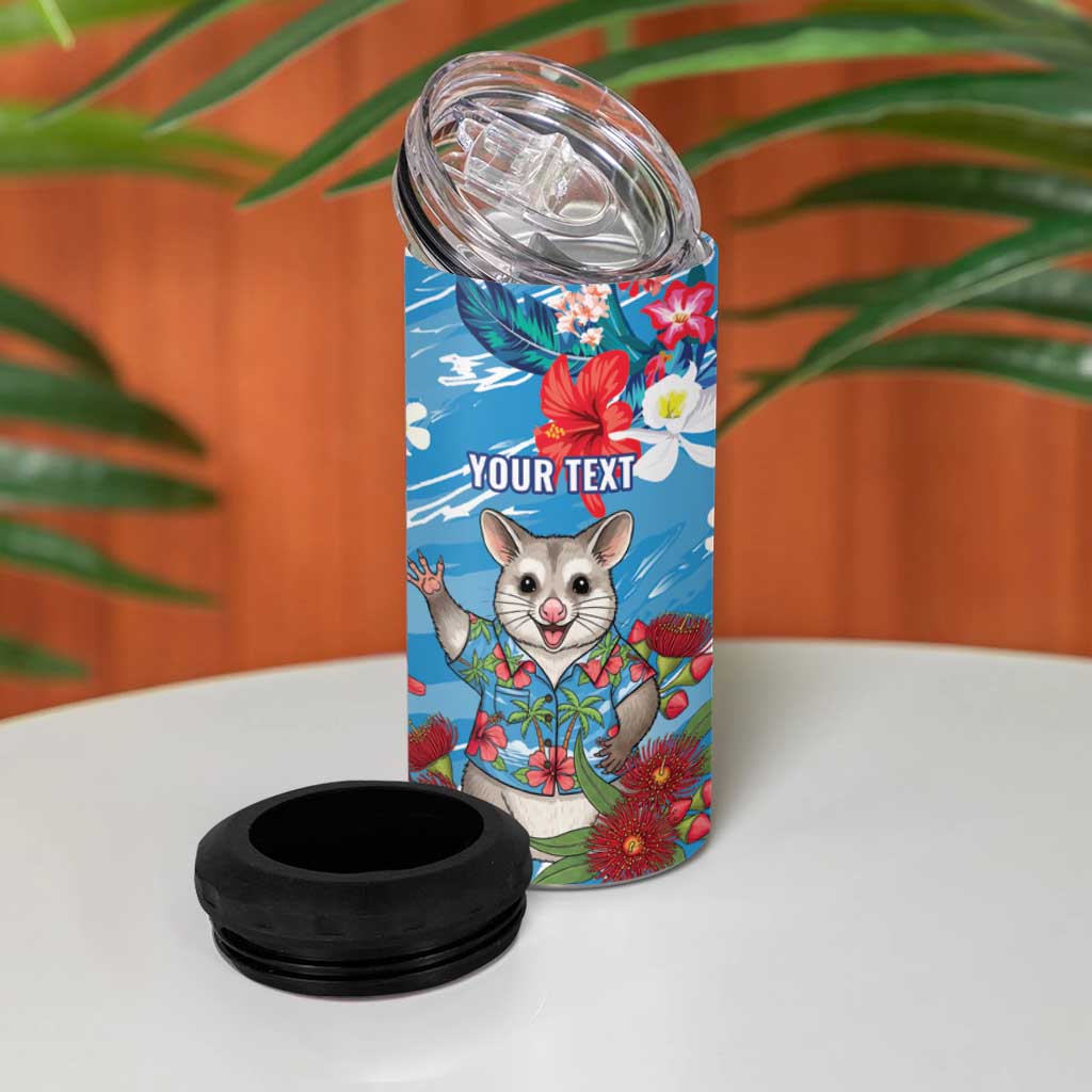 Australian Possum Eucalyptus Blossom 4 in 1 Can Cooler Tumbler Christmas Vibe - Aussie Hoodie