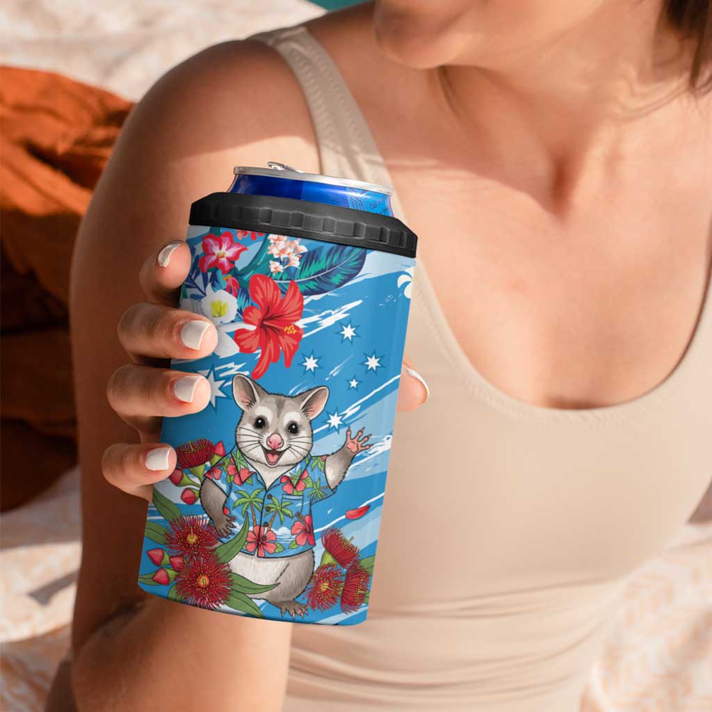 Australian Possum Eucalyptus Blossom 4 in 1 Can Cooler Tumbler Christmas Vibe - Aussie Hoodie