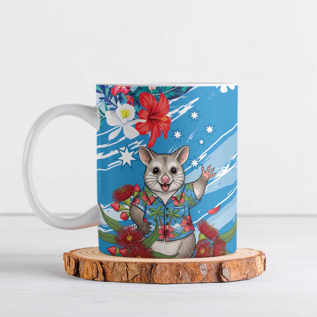 Australian Possum Eucalyptus Blossom Ceramic Mug Christmas Vibe - Aussie Hoodie