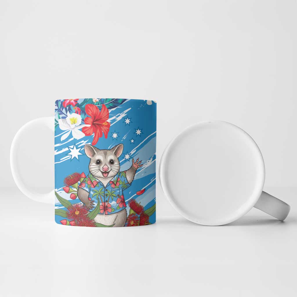 Australian Possum Eucalyptus Blossom Ceramic Mug Christmas Vibe - Aussie Hoodie