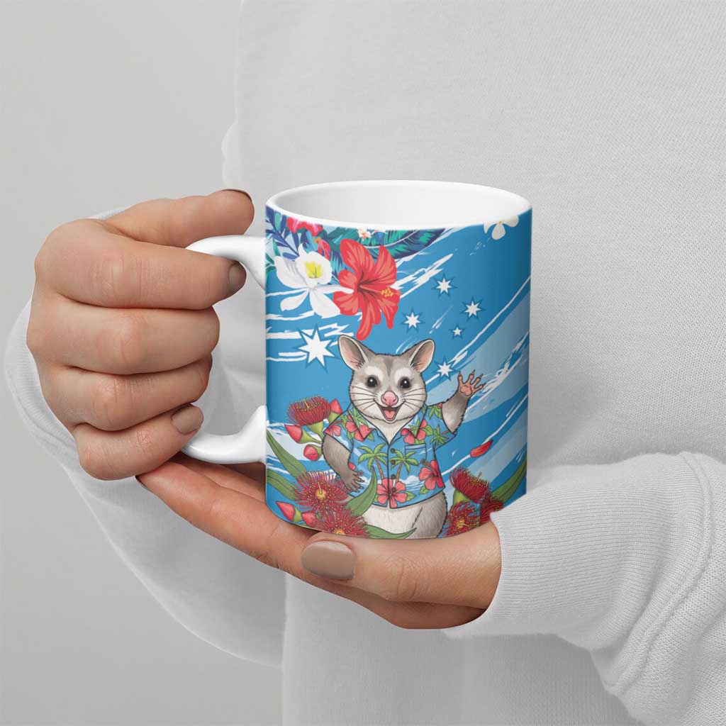 Australian Possum Eucalyptus Blossom Ceramic Mug Christmas Vibe - Aussie Hoodie