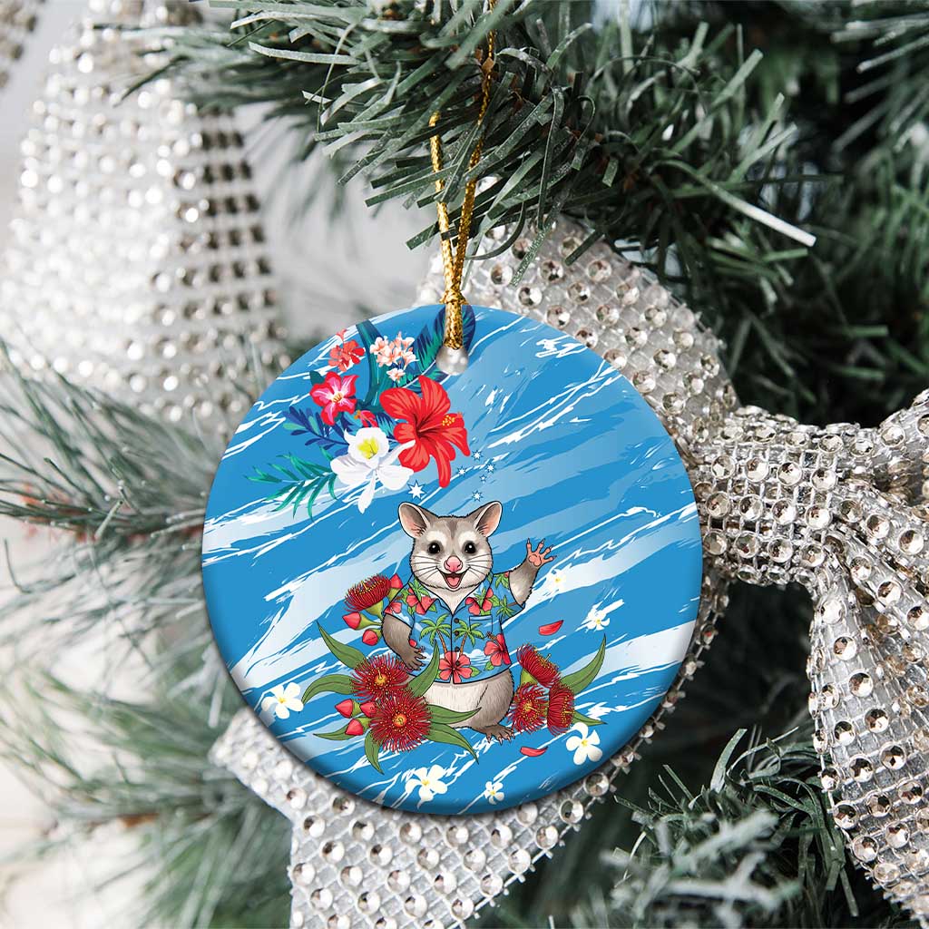 Australian Possum Eucalyptus Blossom Ceramic Ornament Christmas Vibe - Aussie Hoodie