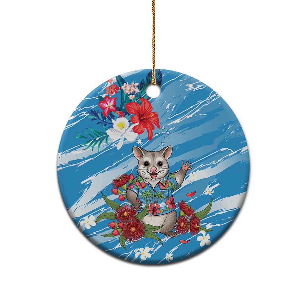 Australian Possum Eucalyptus Blossom Ceramic Ornament Christmas Vibe - Aussie Hoodie