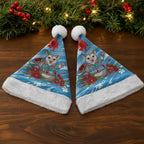 Australian Possum Eucalyptus Blossom Christmas Santa Hat Christmas Vibe - Aussie Hoodie