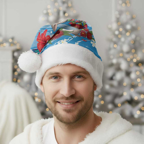 Australian Possum Eucalyptus Blossom Christmas Santa Hat Christmas Vibe - Aussie Hoodie