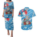 Australian Possum Eucalyptus Blossom Couples Matching Puletasi and Hawaiian Shirt Christmas Vibe - Aussie Hoodie