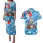 Australian Possum Eucalyptus Blossom Couples Matching Puletasi and Hawaiian Shirt Christmas Vibe - Aussie Hoodie
