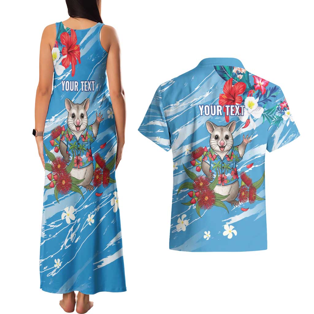 Australian Possum Eucalyptus Blossom Couples Matching Tank Maxi Dress and Hawaiian Shirt Christmas Vibe - Aussie Hoodie