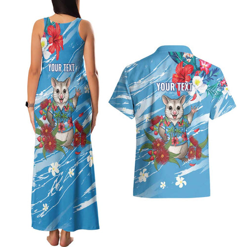 Australian Possum Eucalyptus Blossom Couples Matching Tank Maxi Dress and Hawaiian Shirt Christmas Vibe - Aussie Hoodie