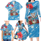 Australian Possum Eucalyptus Blossom Family Matching Long Sleeve Bodycon Dress and Hawaiian Shirt Christmas Vibe - Aussie Hoodie