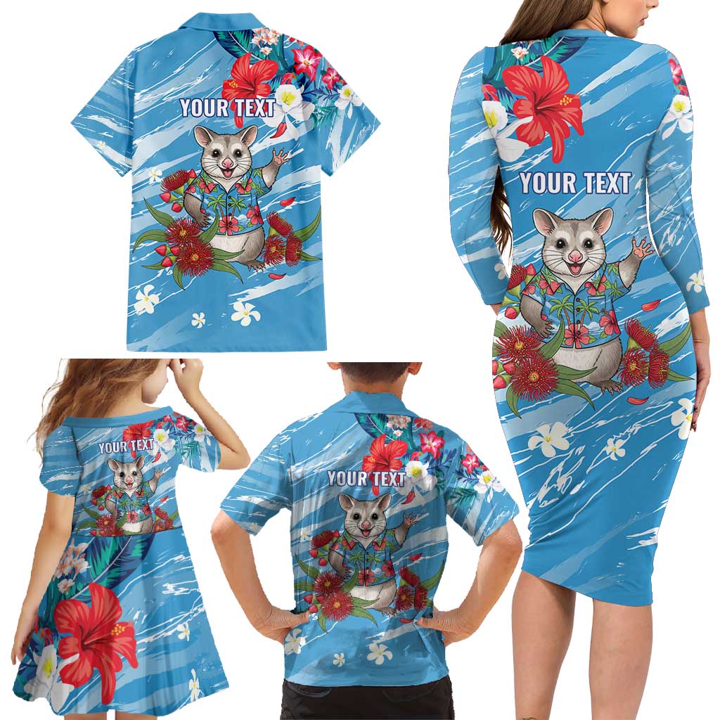Australian Possum Eucalyptus Blossom Family Matching Long Sleeve Bodycon Dress and Hawaiian Shirt Christmas Vibe - Aussie Hoodie