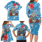 Australian Possum Eucalyptus Blossom Family Matching Long Sleeve Bodycon Dress and Hawaiian Shirt Christmas Vibe - Aussie Hoodie