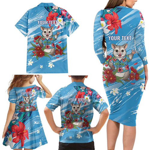 Australian Possum Eucalyptus Blossom Family Matching Long Sleeve Bodycon Dress and Hawaiian Shirt Christmas Vibe - Aussie Hoodie