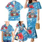 Australian Possum Eucalyptus Blossom Family Matching Mermaid Dress and Hawaiian Shirt Christmas Vibe - Aussie Hoodie