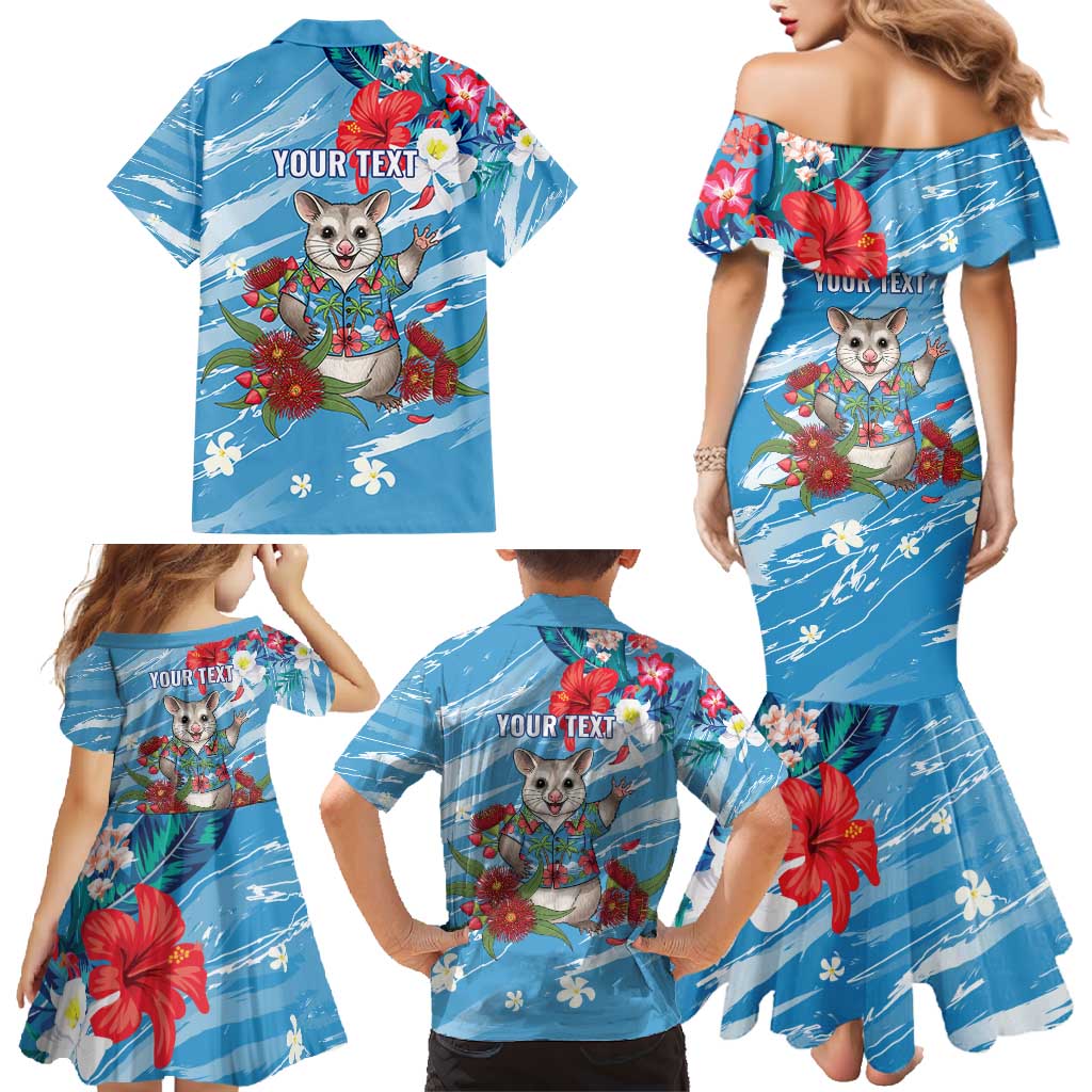 Australian Possum Eucalyptus Blossom Family Matching Mermaid Dress and Hawaiian Shirt Christmas Vibe - Aussie Hoodie