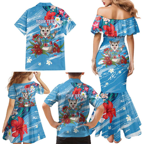 Australian Possum Eucalyptus Blossom Family Matching Mermaid Dress and Hawaiian Shirt Christmas Vibe - Aussie Hoodie