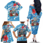 Australian Possum Eucalyptus Blossom Family Matching Off The Shoulder Long Sleeve Dress and Hawaiian Shirt Christmas Vibe - Aussie Hoodie