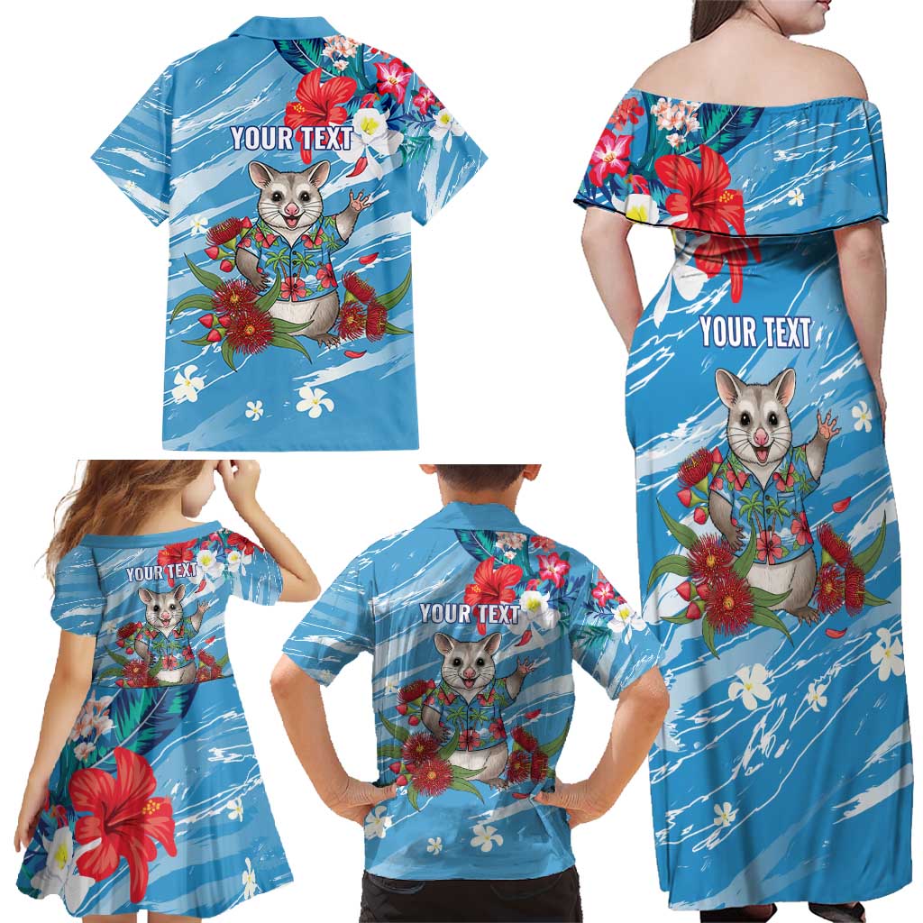 Australian Possum Eucalyptus Blossom Family Matching Off Shoulder Maxi Dress and Hawaiian Shirt Christmas Vibe - Aussie Hoodie