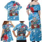 Australian Possum Eucalyptus Blossom Family Matching Off Shoulder Maxi Dress and Hawaiian Shirt Christmas Vibe - Aussie Hoodie