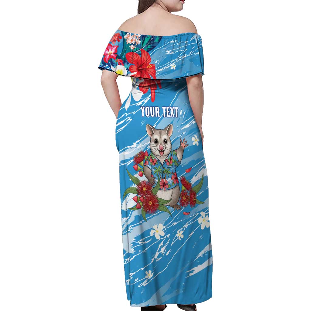 Australian Possum Eucalyptus Blossom Family Matching Off Shoulder Maxi Dress and Hawaiian Shirt Christmas Vibe - Aussie Hoodie
