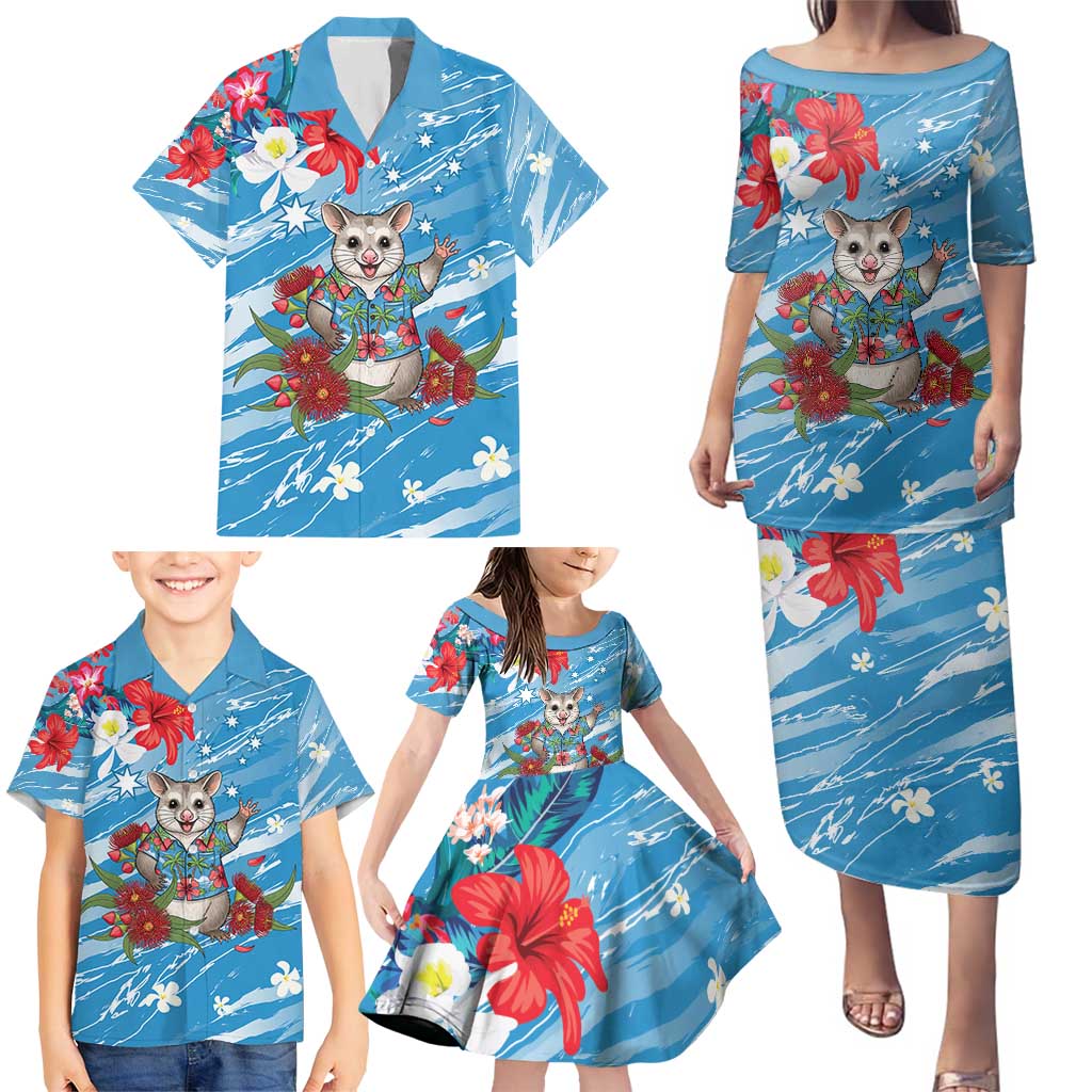 Australian Possum Eucalyptus Blossom Family Matching Puletasi and Hawaiian Shirt Christmas Vibe - Aussie Hoodie