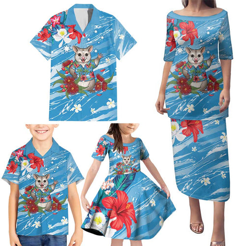 Australian Possum Eucalyptus Blossom Family Matching Puletasi and Hawaiian Shirt Christmas Vibe - Aussie Hoodie