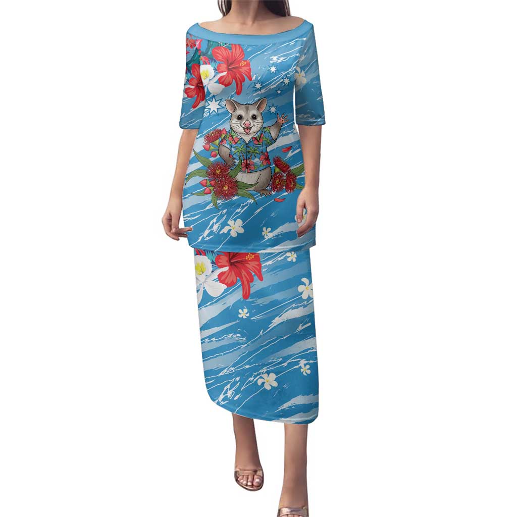 Australian Possum Eucalyptus Blossom Family Matching Puletasi and Hawaiian Shirt Christmas Vibe - Aussie Hoodie