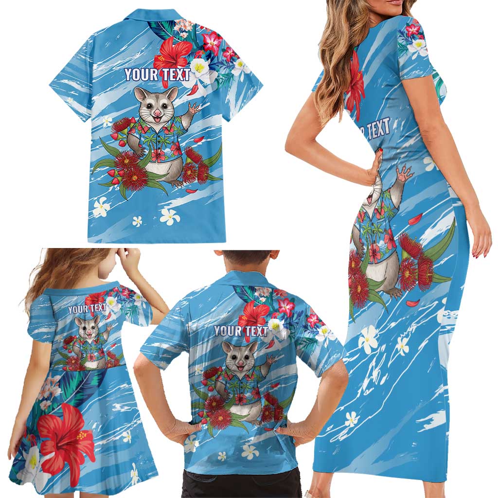 Australian Possum Eucalyptus Blossom Family Matching Short Sleeve Bodycon Dress and Hawaiian Shirt Christmas Vibe - Aussie Hoodie