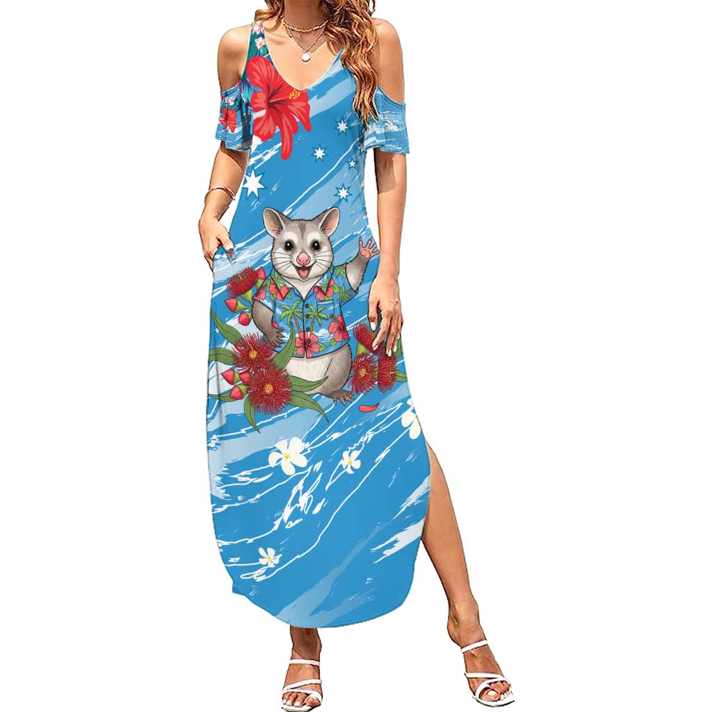 Australian Possum Eucalyptus Blossom Family Matching Summer Maxi Dress and Hawaiian Shirt Christmas Vibe - Aussie Hoodie