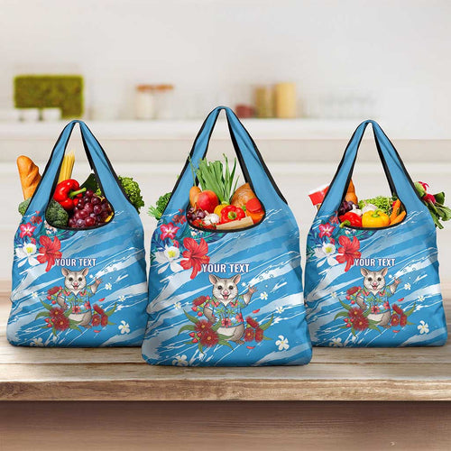 Australian Possum Eucalyptus Blossom Grocery Bag Christmas Vibe - Aussie Hoodie