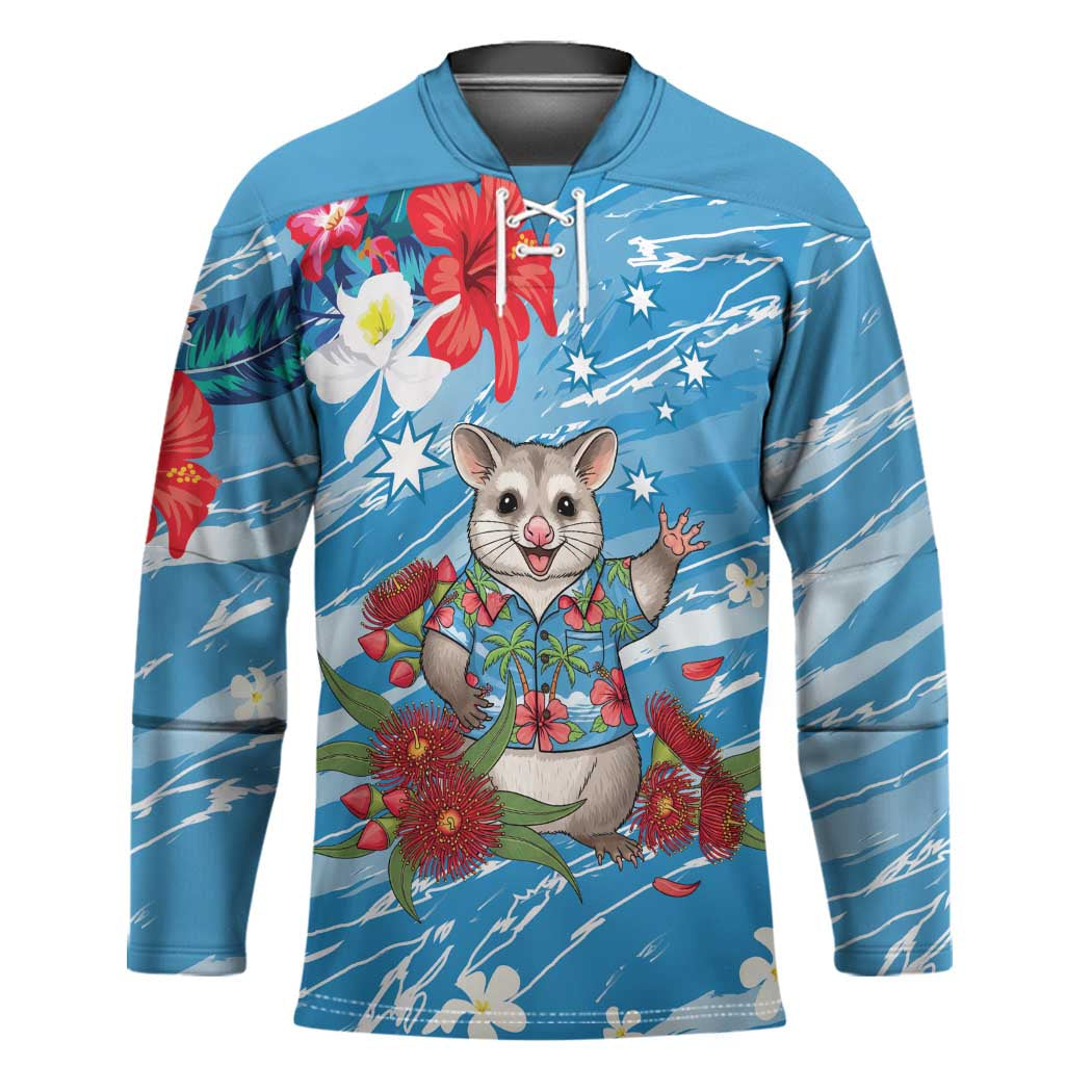 Australian Possum Eucalyptus Blossom Hockey Jersey Christmas Vibe - Aussie Hoodie