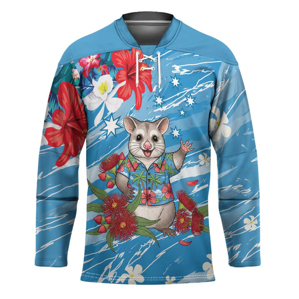 Australian Possum Eucalyptus Blossom Hockey Jersey Christmas Vibe - Aussie Hoodie
