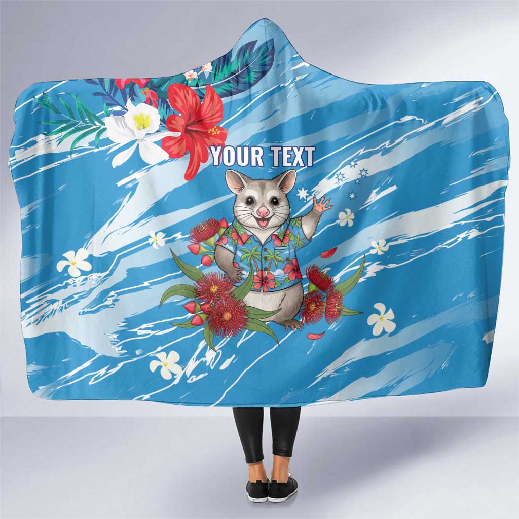Australian Possum Eucalyptus Blossom Hooded Blanket Christmas Vibe - Aussie Hoodie