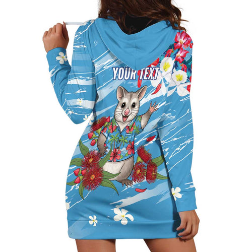 Australian Possum Eucalyptus Blossom Hoodie Dress Christmas Vibe - Aussie Hoodie