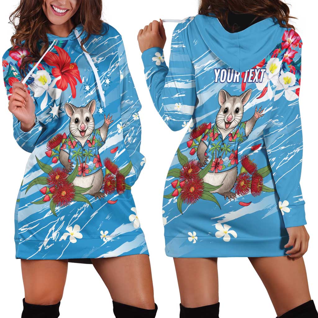 Australian Possum Eucalyptus Blossom Hoodie Dress Christmas Vibe - Aussie Hoodie