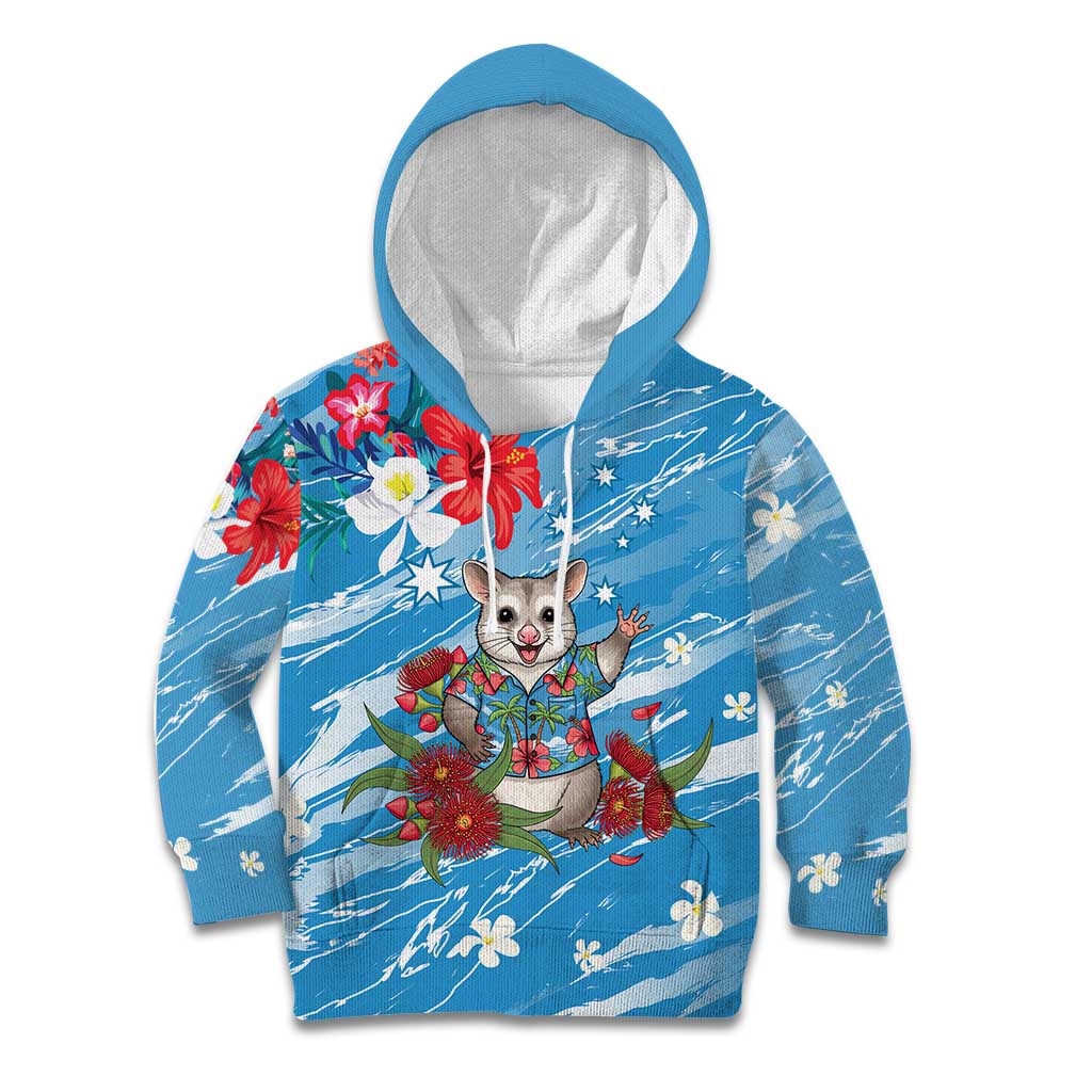 Australian Possum Eucalyptus Blossom Kid Hoodie Christmas Vibe - Aussie Hoodie