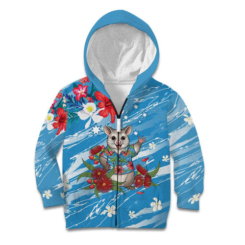 Australian Possum Eucalyptus Blossom Kid Hoodie Christmas Vibe - Aussie Hoodie