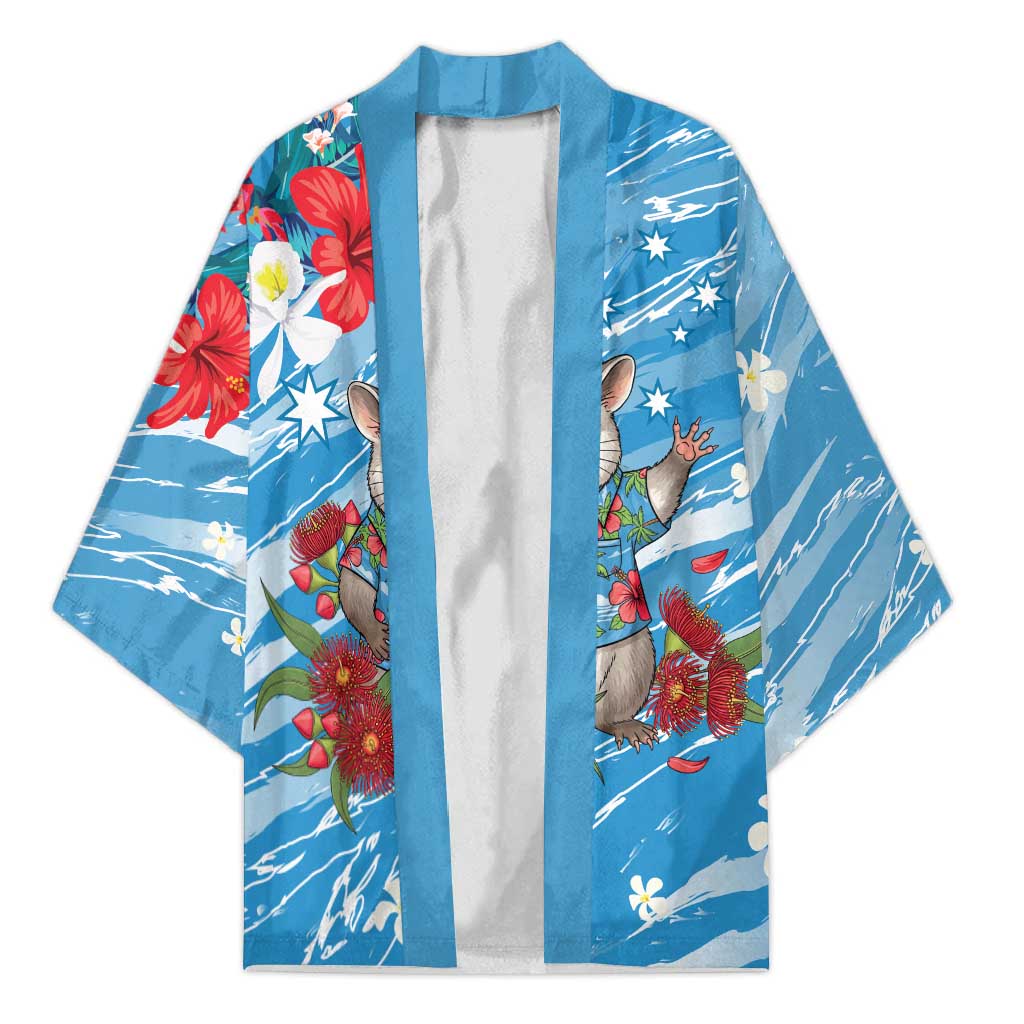 Australian Possum Eucalyptus Blossom Kimono Christmas Vibe - Aussie Hoodie