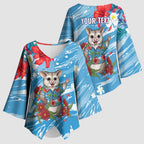 Australian Possum Eucalyptus Blossom Kimono Sleeve Blouse Christmas Vibe - Aussie Hoodie