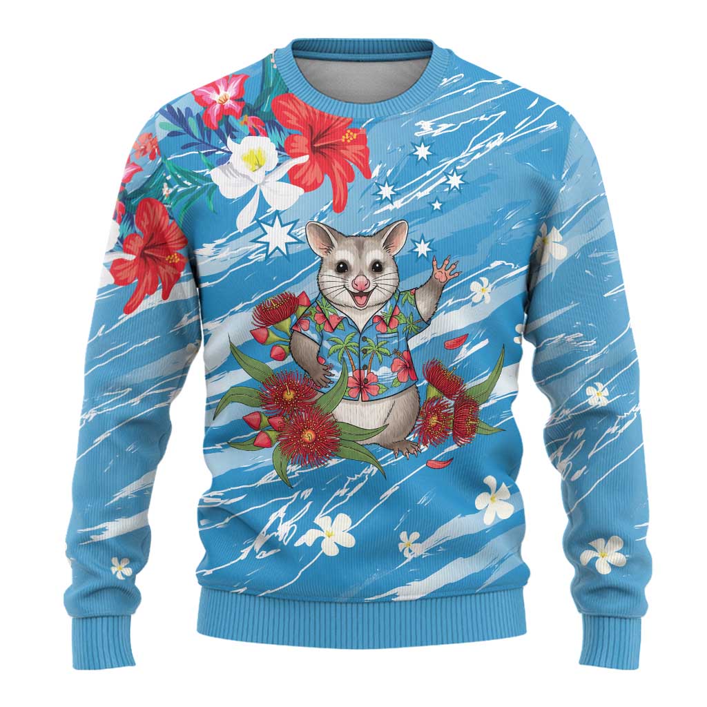 Australian Possum Eucalyptus Blossom Ugly Christmas Sweater Christmas Vibe - Aussie Hoodie