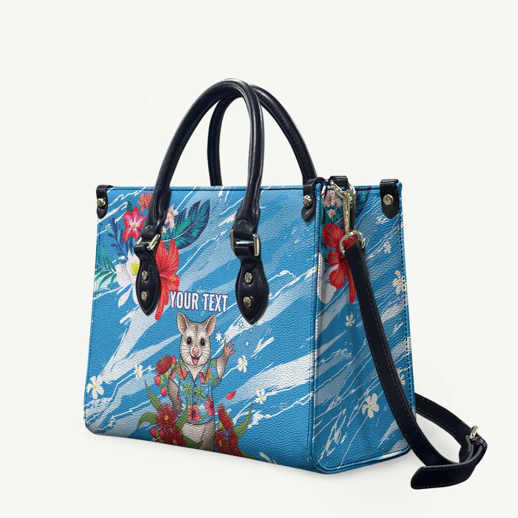 Australian Possum Eucalyptus Blossom Leather Bag Christmas Vibe - Aussie Hoodie
